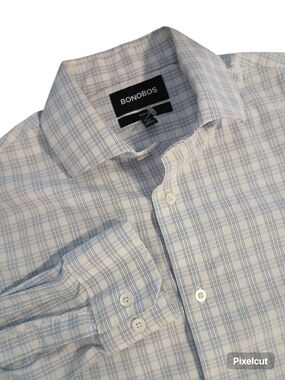Bonobos The Desk To Dinner Slim Fit Checkered Dress Shirt Men 15 1/2